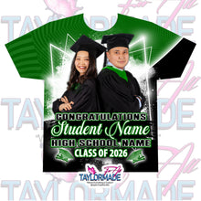 Load image into Gallery viewer, Digital Photoshop 3D Poteet Green Graduation Editable Template for Sublimation or DTF