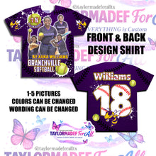 Load image into Gallery viewer, Purple Yellowjacket Softball 3D Sports All Over Print Shirt