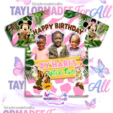 Load image into Gallery viewer, Girl Safari Minnie Mouse 3D Birthday Shirt
