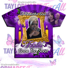 Load image into Gallery viewer, 3D Memorial/Rip Purple Rose Frame