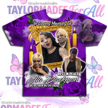 Load image into Gallery viewer, 3D Memorial/Rip Purple Rose Frame