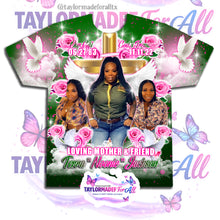 Load image into Gallery viewer, 3D Memorial/Rip Pink Rose Cross