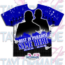 Load image into Gallery viewer, Digital Photoshop 3D Floral Blue Rip Memorial Editable Template for Sublimation or DTF