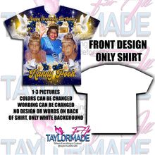 Load image into Gallery viewer, 3D Memorial/Rip Navy Blue Gold Rose Cross