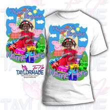 Load image into Gallery viewer, Peppa Birthday Shirt DTF Centerprint Cotton Shirt