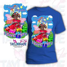 Load image into Gallery viewer, Peppa Birthday Shirt DTF Centerprint Cotton Shirt