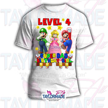 Load image into Gallery viewer, Mario Birthday Shirt DTF Centerprint Cotton Shirt
