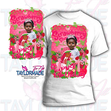 Load image into Gallery viewer, Strawberry 3D Birthday Centerprint Shirt
