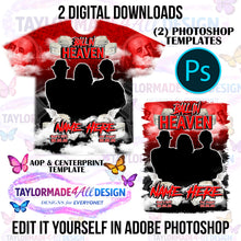 Load image into Gallery viewer, Digital Photoshop 3D Red Ball In Heaven Rip Memorial Editable Template for Sublimation or DTF

