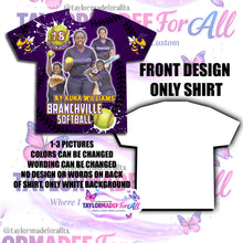 Load image into Gallery viewer, Purple Yellowjacket Softball 3D Sports All Over Print Shirt
