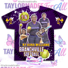 Load image into Gallery viewer, Purple Yellowjacket Softball 3D Sports All Over Print Shirt
