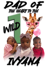 Load image into Gallery viewer, Giraffe Wild 1 Birthday 3D Birthday Shirt
