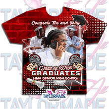 Load image into Gallery viewer, Digital Photoshop 3D Red Lima Graduation Editable Template for Sublimation or DTF
