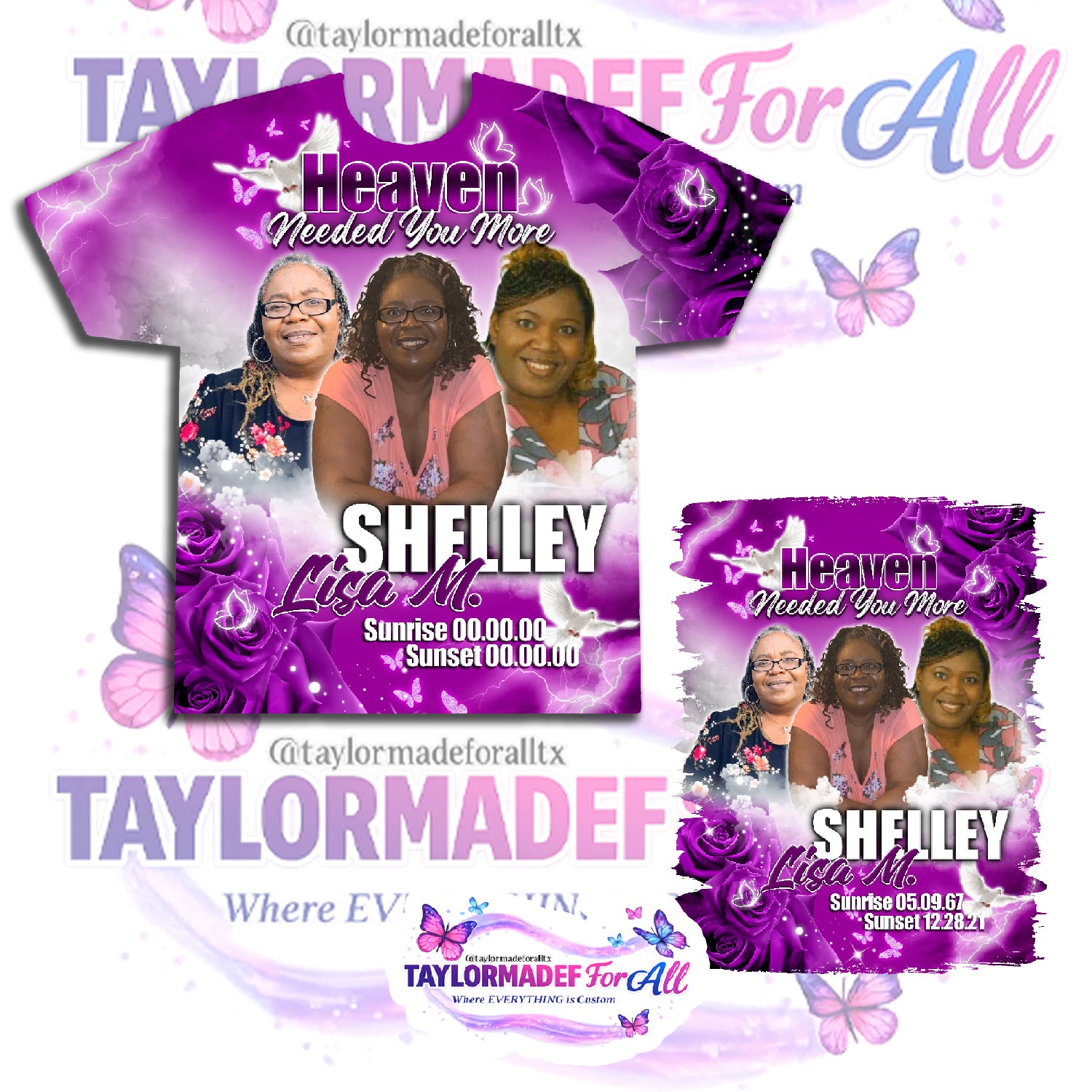 Purple Rip Memorial/Rip 3D All Over Print Shirt | Taylormade For All – Taylormade ...