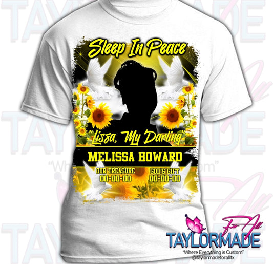 Sunflowers RIP Center Print Shirt