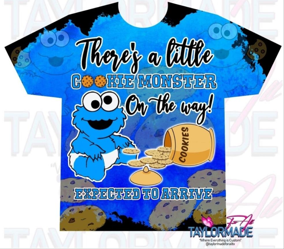 Cookie Monster Baby Shower All Over Shirt