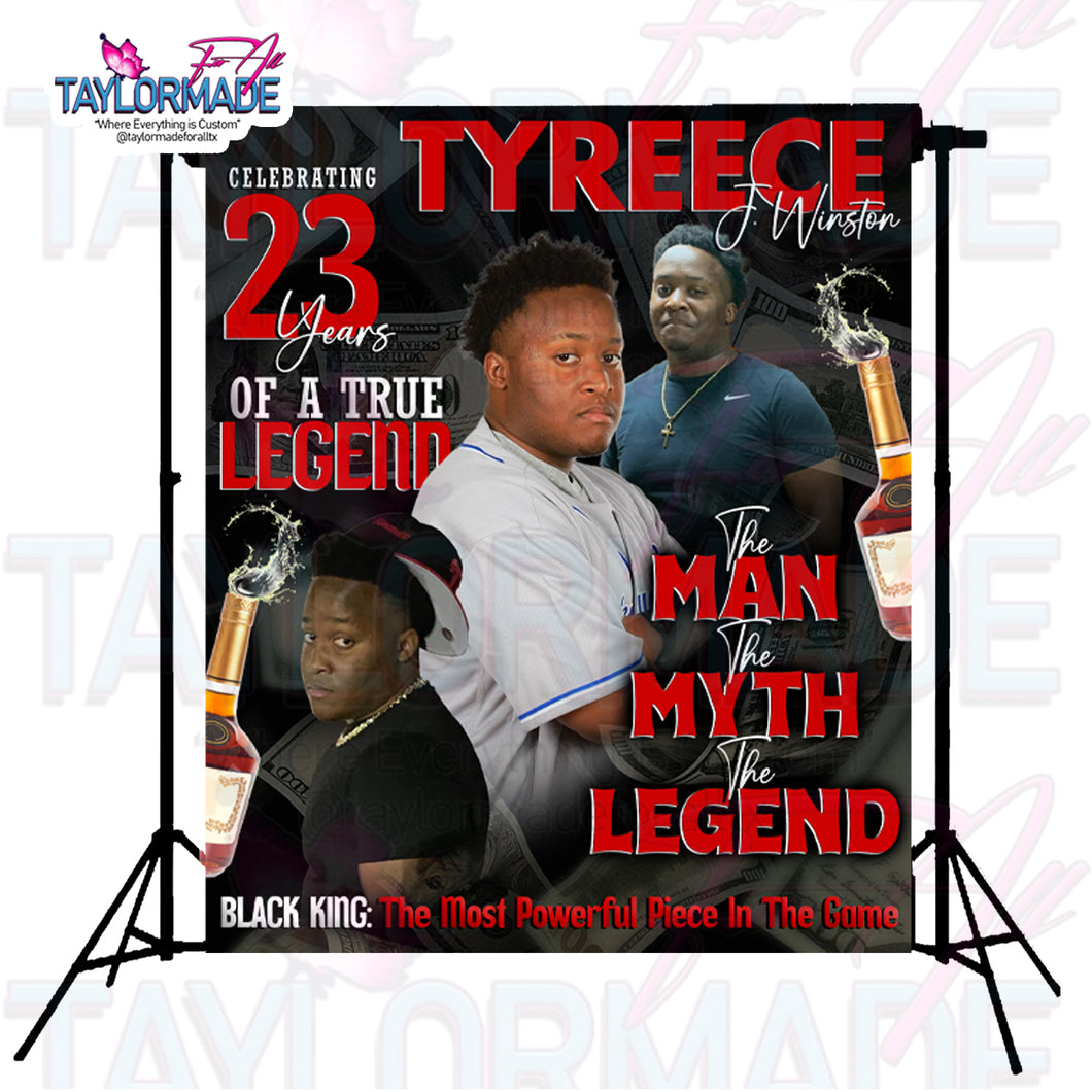 Male Birthday Legend Custom Backdrop