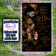 Load image into Gallery viewer, Black Gold Memorial/Rip Grave Blanket
