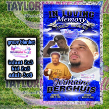 Load image into Gallery viewer, Blue Roses Memorial/Rip Grave Blanket
