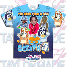 Load image into Gallery viewer, Bluey 3D Birthday Shirt
