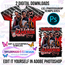 Load image into Gallery viewer, Digital Photoshop 3D Red John Horn Graduation Editable Template for Sublimation or DTF
