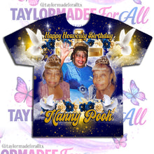 Load image into Gallery viewer, 3D Memorial/Rip Navy Blue Gold Rose Cross
