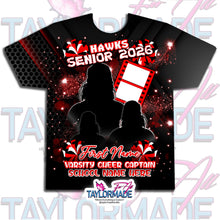Load image into Gallery viewer, Digital Photoshop 3D Senior Red Cheer Graduation Editable Template for Sublimation or DTF
