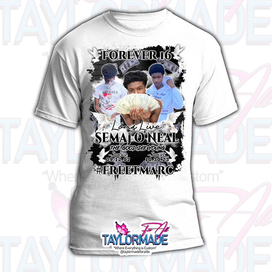Forever 16 Memorial/Rip Shirt DTF Centerprint Cotton Shirt