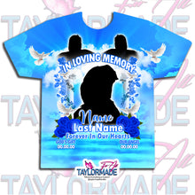 Load image into Gallery viewer, Digital Photoshop 3D Blue Stairway Rose Rip Memorial Editable Template for Sublimation or DTF
